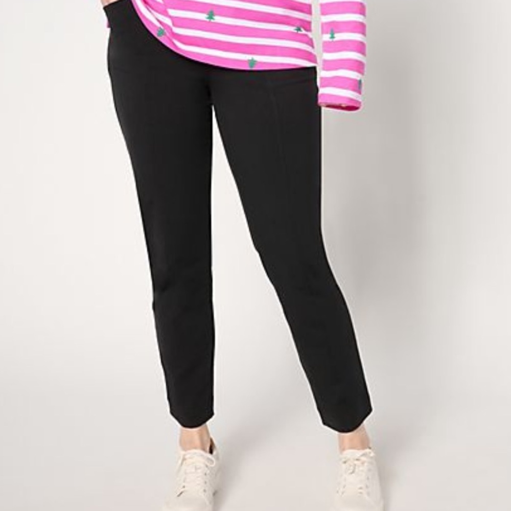 Denim & Co. Duo Stretch Ankle Pants In black 1X A670810